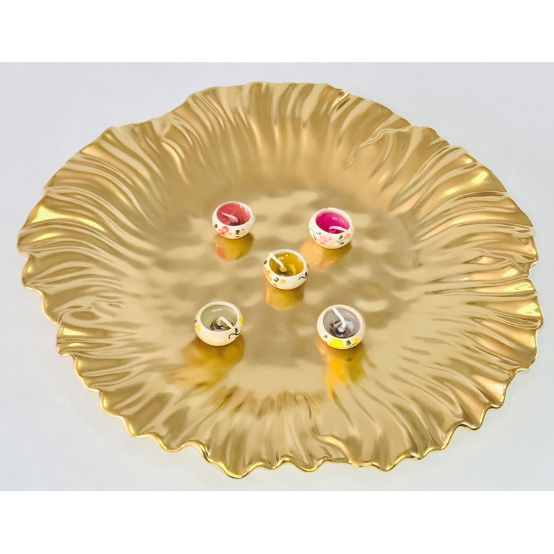 House Of Hampton® Ebberta Ceramic Platter, 1.25" H x 10" W x 10" D