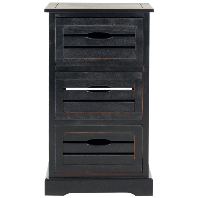 Commode décorative 3 tiroirs Regan, Noir