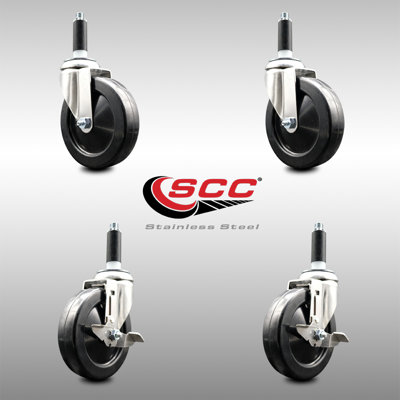 4 Piece Soft Rubber Caster Set