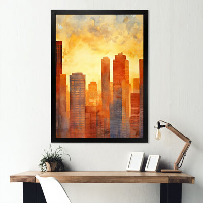 «Sunset Panorama High Rise City», reproduction sur toile