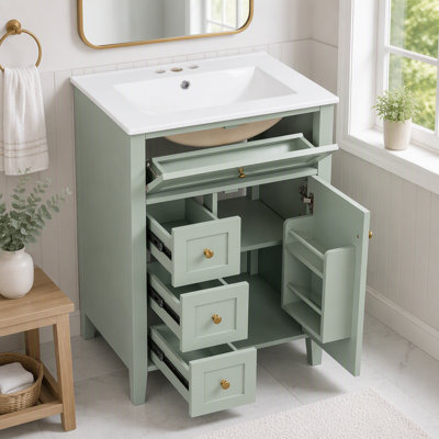Meuble-lavabo 24 po avec lavabo et rangement spacieux