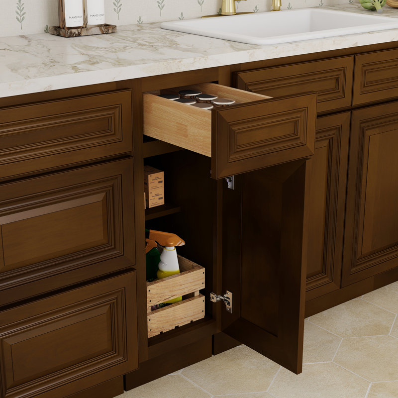 Armoire de cuisine casain, Caramel foncé, 12"
