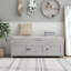 Storage Bench With 3 Shutter-Shaped Doors, Shoe Bench With Removable Cushion And Hidden Storage Space (Antique Navy, OLD SKU: WF284226AAM)-1081146114