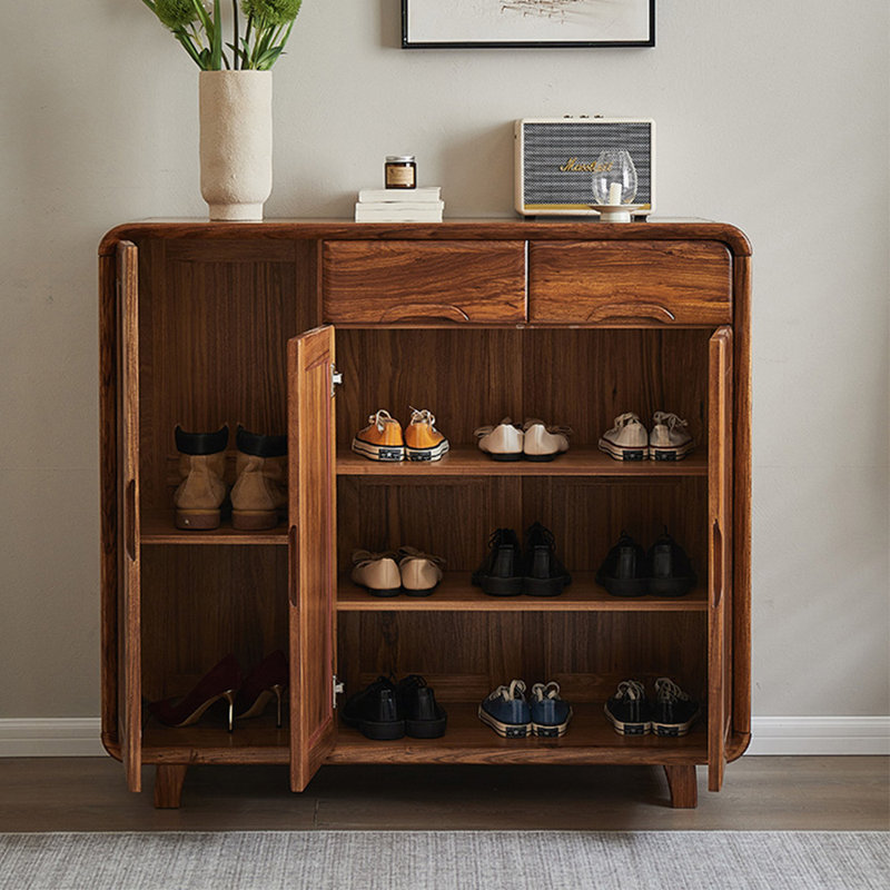 Classic solid wood storage shoe cabinet
