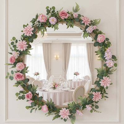 5.58FT Artificial Rose Vine Fake Flower Garland Fake Silk Rose Hanging Vine For Wedding Party Background Arch Garden Background Decoration