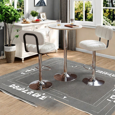Dining Table Sets(must Include Both Table And Chair), Adjustable Marble Steel Modern Bistro Set For Small Kitchen