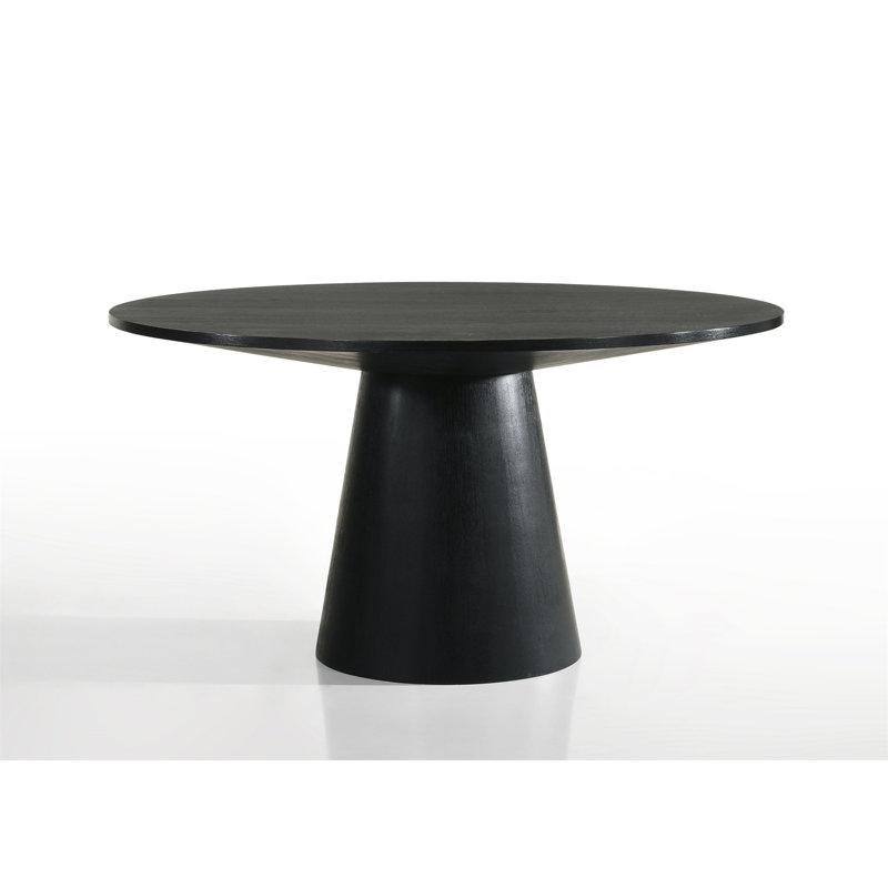 Table de salle à manger contemporaine noire Jacopo, H 31 po x L 59 po x l 59 po