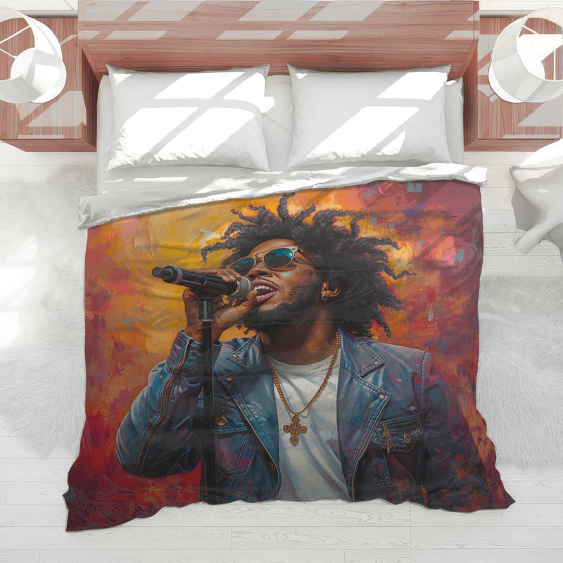 Singing Performer With Microphone Comforter, Queen