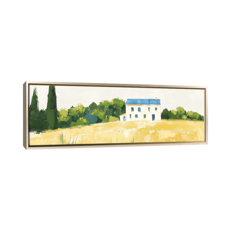 La maison d'été - reproduction d'art murale - toile encadrée, 60 po x 20 po, Toile avec cadre, Champagne
