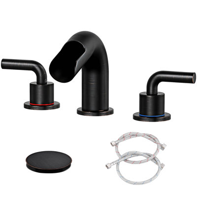 2-Handle Bathroom Faucet With Drain Assembly