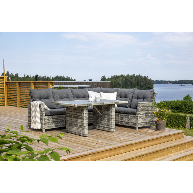 Shanaya 5 Seater Rattan Corner Sofa Set