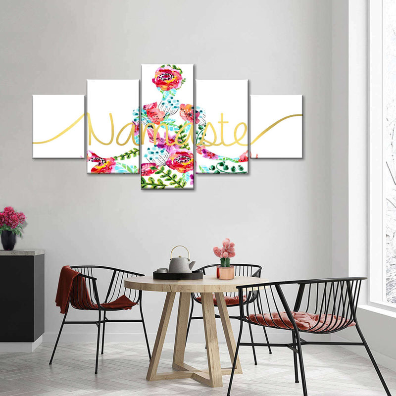 «Flowering Meditation On Canvas», reproduction de 5 pièces, H 34 po x l 74 po