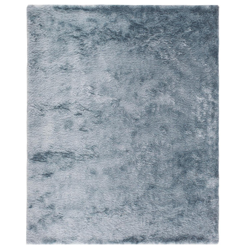 Tapis noir touffeté à la main Cienna, Rectangle 7 pi 6 po x 9 pi 6 po, Turquoise