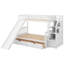 Lit superposé multifonctionnel avec tiroirs de rangement et glissière, simple sur double, H 61,4 po-391499553