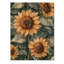 «Green Garden Abstract Sunflowers Collage II» - Art mural en bois tournesols - sur bois de pin naturel-828992429