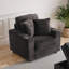 Ermia 96Cm Wide Cotton Flannel Armchair with Two Cup Holders-258753179