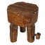 Nob Stool ~ A fusion of industrial heritage and rustic craftsmanship, this 100% reclaimed wood stool, with its hand-forged metal accents and sculpted form, exudes both character and utility.