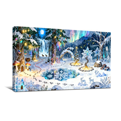 Christmas Winter Wonderland Christmas Scene With Magic Lights