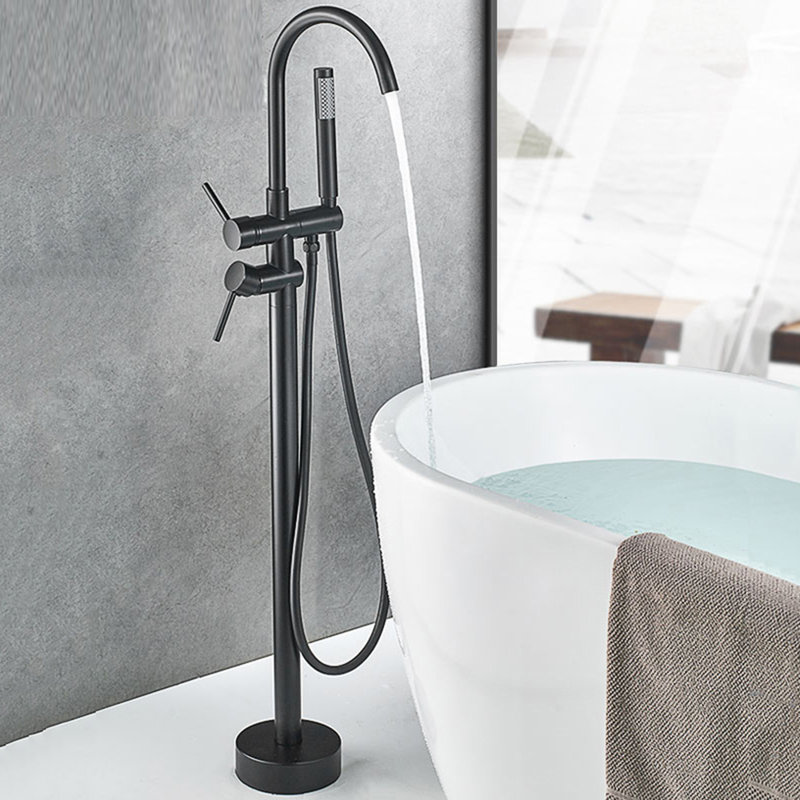 Wingard 1 Handle Floor Waterfall Faucet Bath Filler with Diverter