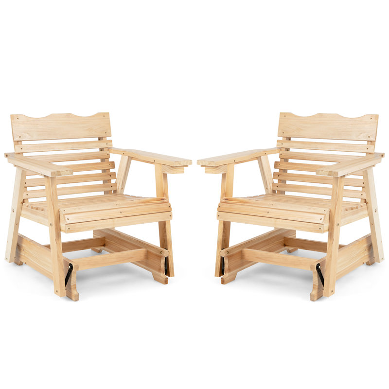 Chaise berçante d'extérieur en bois massif Aamanah