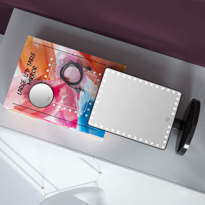 Adalberta Flat Freestanding Makeup / Shaving Mirror
