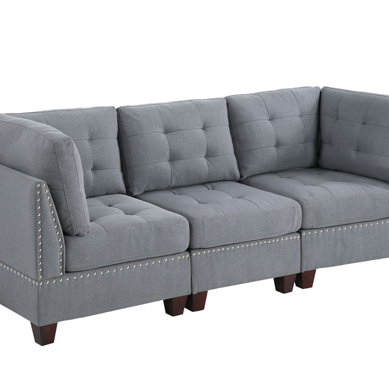 MODULAR SET - 3PC Linen Sectional Sofa