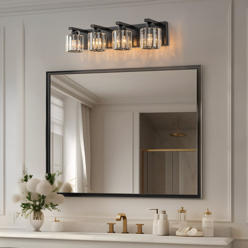 4-Light Dimmable Vanity Light, Matte Black, 4