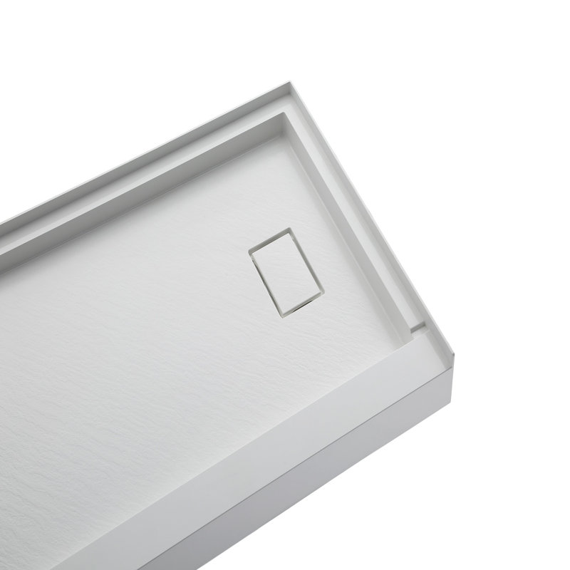 Base de douche 60 po x 30 po SMC à simple seuil avec drain à droite et drain complet