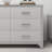 White 3-piece Set, Dressing Table And Two Bedside Tables, Including Metal Handles And Mirror Decoration