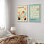 Reproduction d'art classique classique bleu sarcelle abstrait Mid-Century-71660108-71660110