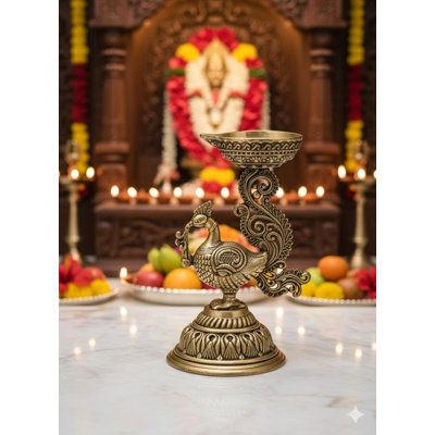 3 Inch Small Brass Peacock Lamp