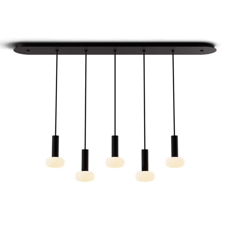 Luminaire suspendu 5 lumières, Noir mat