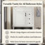 Meuble-lavabo de 30 po avec lavabo en céramique, blanc, petite armoire de lavabo, 2 tiroirs et tablette réglable, fonctionnement silencieux et en douceur-130913046-130913043