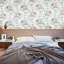 Ivoire, blanc cassé, rose, floral, grandes pivoines, fleurs, papier peint Biedermeier, 3D