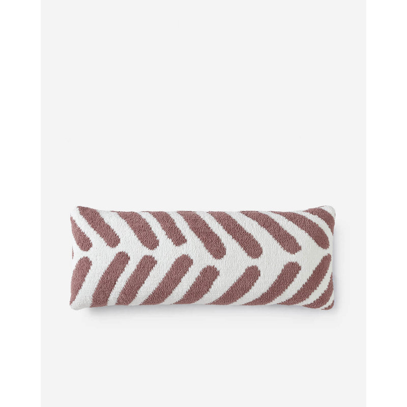 Tulum Lumbar Pillow Cover & Insert, Rose/Off White Geometric