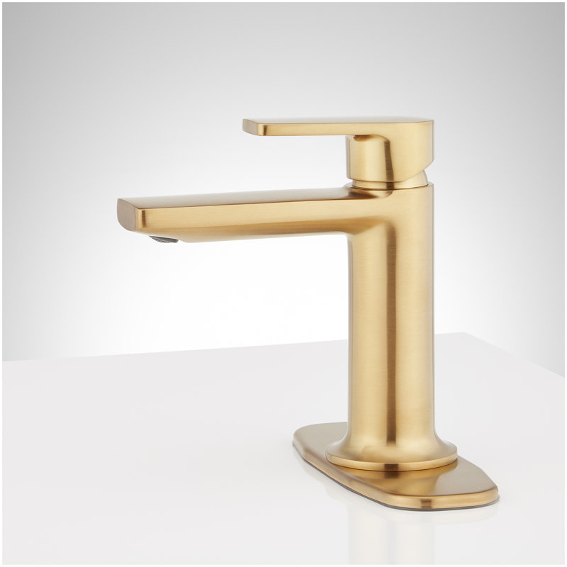 Berwyn Single-Hole Bathroom Faucet with Deck Plate - Brushed Gold, Brushed Gold