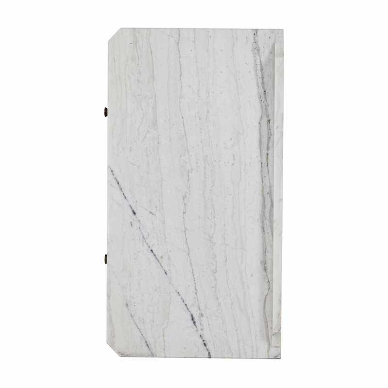 Glenwood 1 - Drawer Solid Wood Nightstand, Forest Black/Agros White Stone/Brass