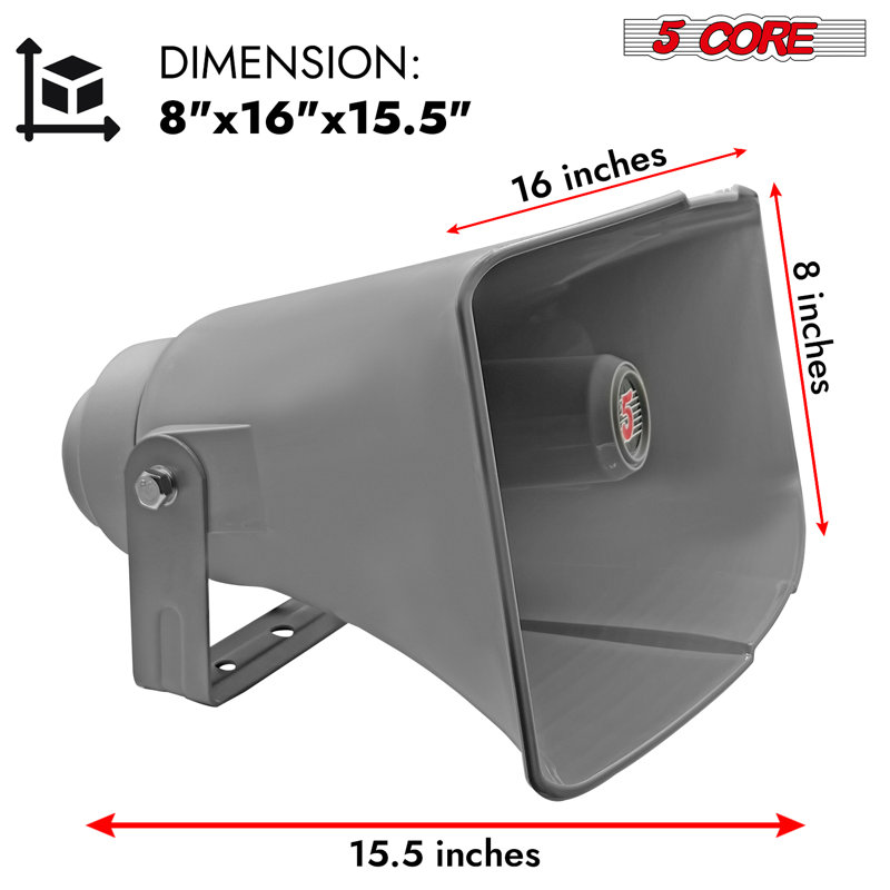 5 haut-parleurs 16 pouces klaxon de haut-parleur 400W haut-parleur corne de bœuf fort audio 10Ohm pour utilisation intérieure et extérieure