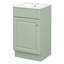 Meuble-lavabo vert clair de 18 po avec lavabo, tablette réglable et porte à fermeture douce pour salle de bain moderne