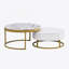 Table basse ronde moderne avec tiroirs en blanc