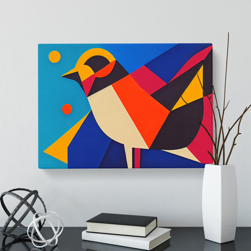 Pleasant Abstract Bird - Wrapped Canvas, 40cm H x 60cm W x 3cm D