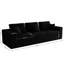 Canapé modulaire à 3 places avec velours côtelé 106,30 * 35,43 po noir, sans assemblage, convient aux espaces de chambre à coucher et d'appartements