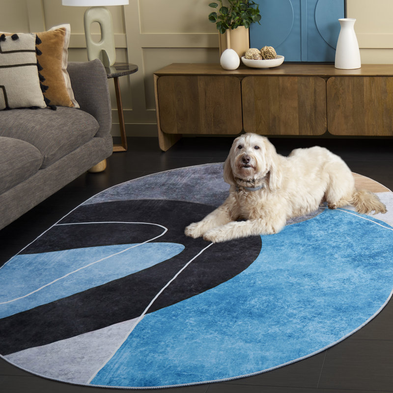 Tacoma Performance Machine Washable Abstract Rug, Oval 5' x 8'