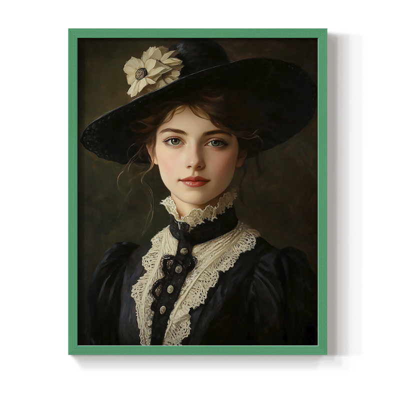Reproduction encadrée WOMEN Series CCxxxi - bois massif, Vert, H 11 po x l 9 po