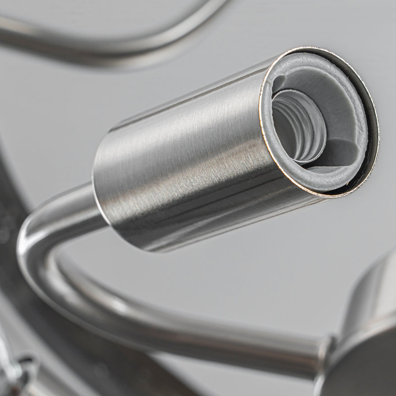 Akima 3 - Plafonnier semi-encastré en verre à tambour, Transparent, Nickel brossé, H 7,5 po x l 16 po x P 16 po