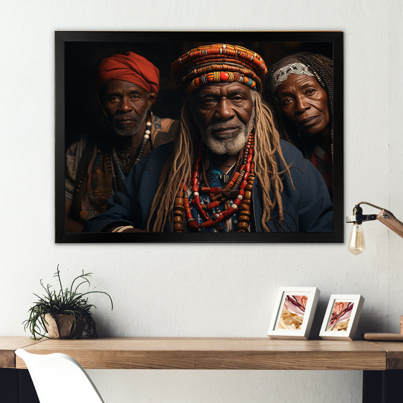 «African Legacy III» sur toile, H 12 po x l 20 po x P 1 po, Cadre photo noir