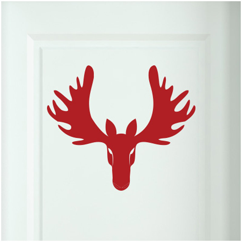 Animals Wall Decal, Dark Red