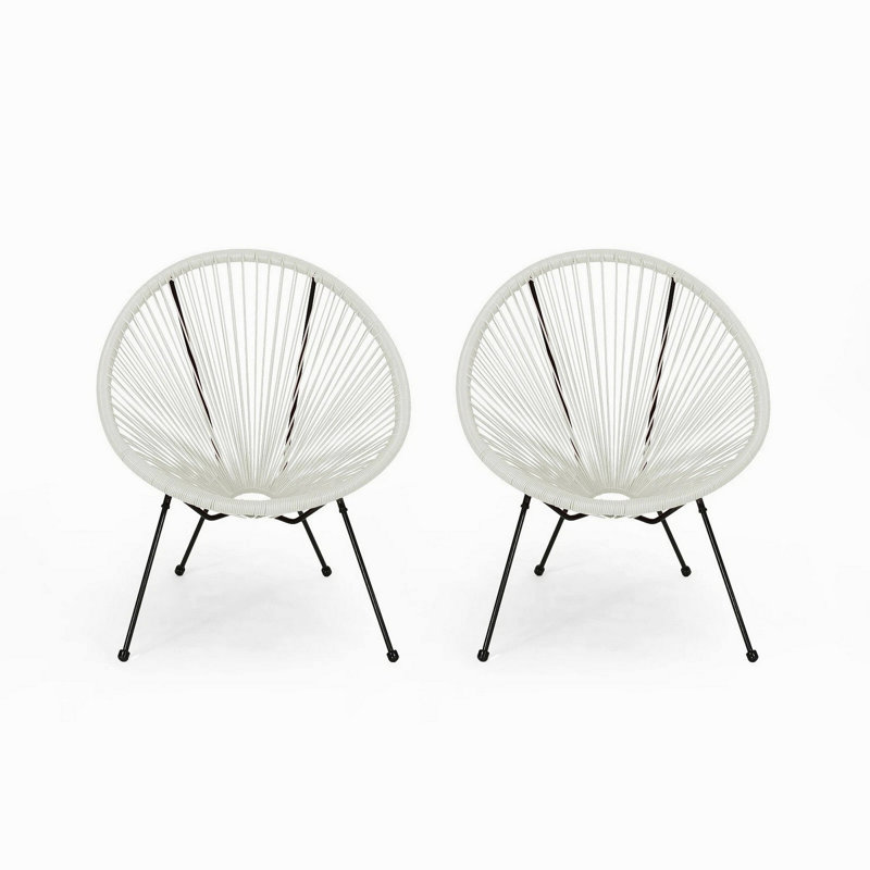 Chaise Anson (ensemble de 2) - Noir, Blanc