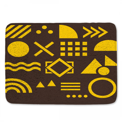 Yellow Geometric Shapes Bath Mat