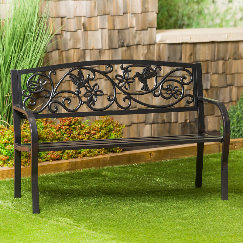Banc de jardin en métal Hummingbird - noir